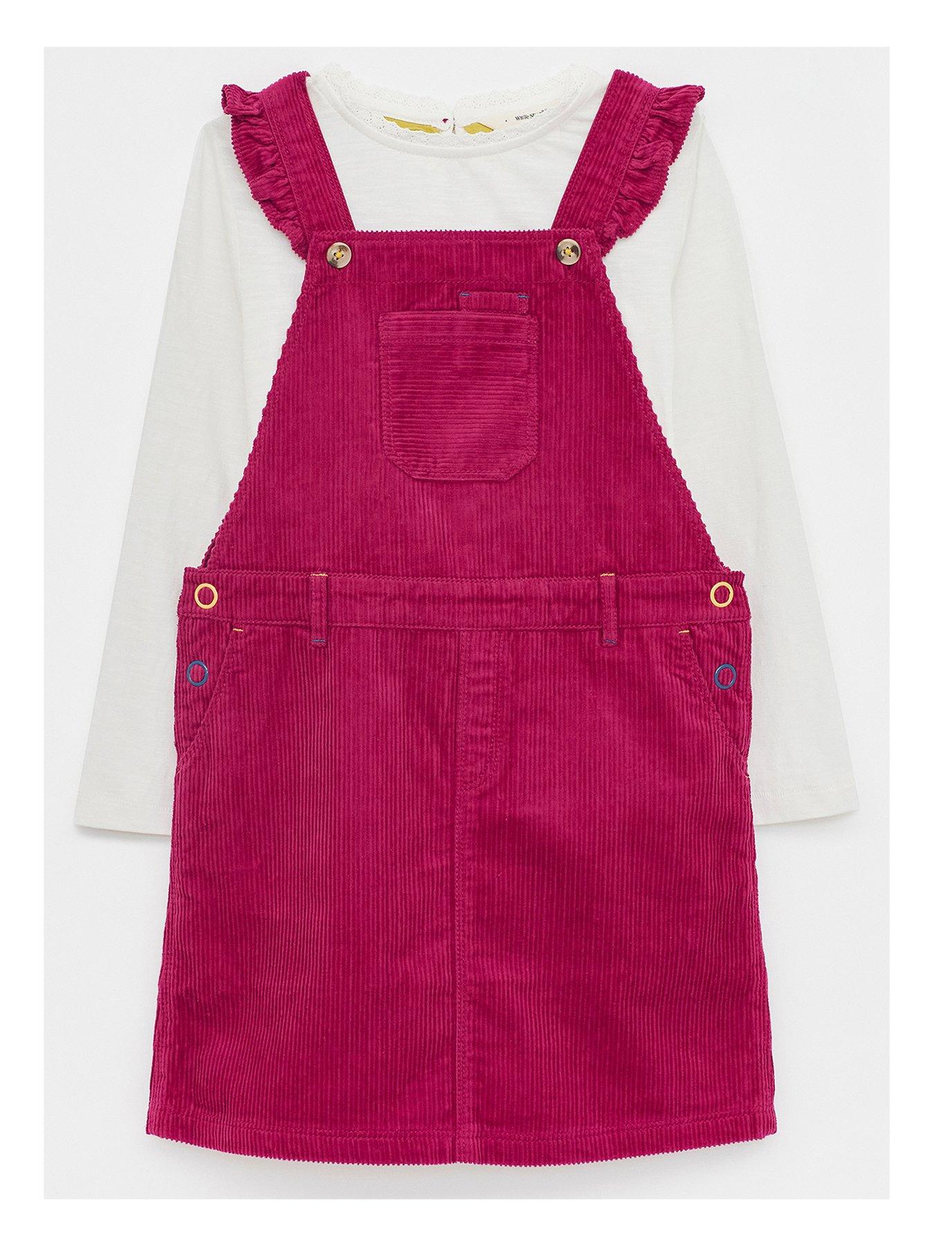 plum pinafore dress