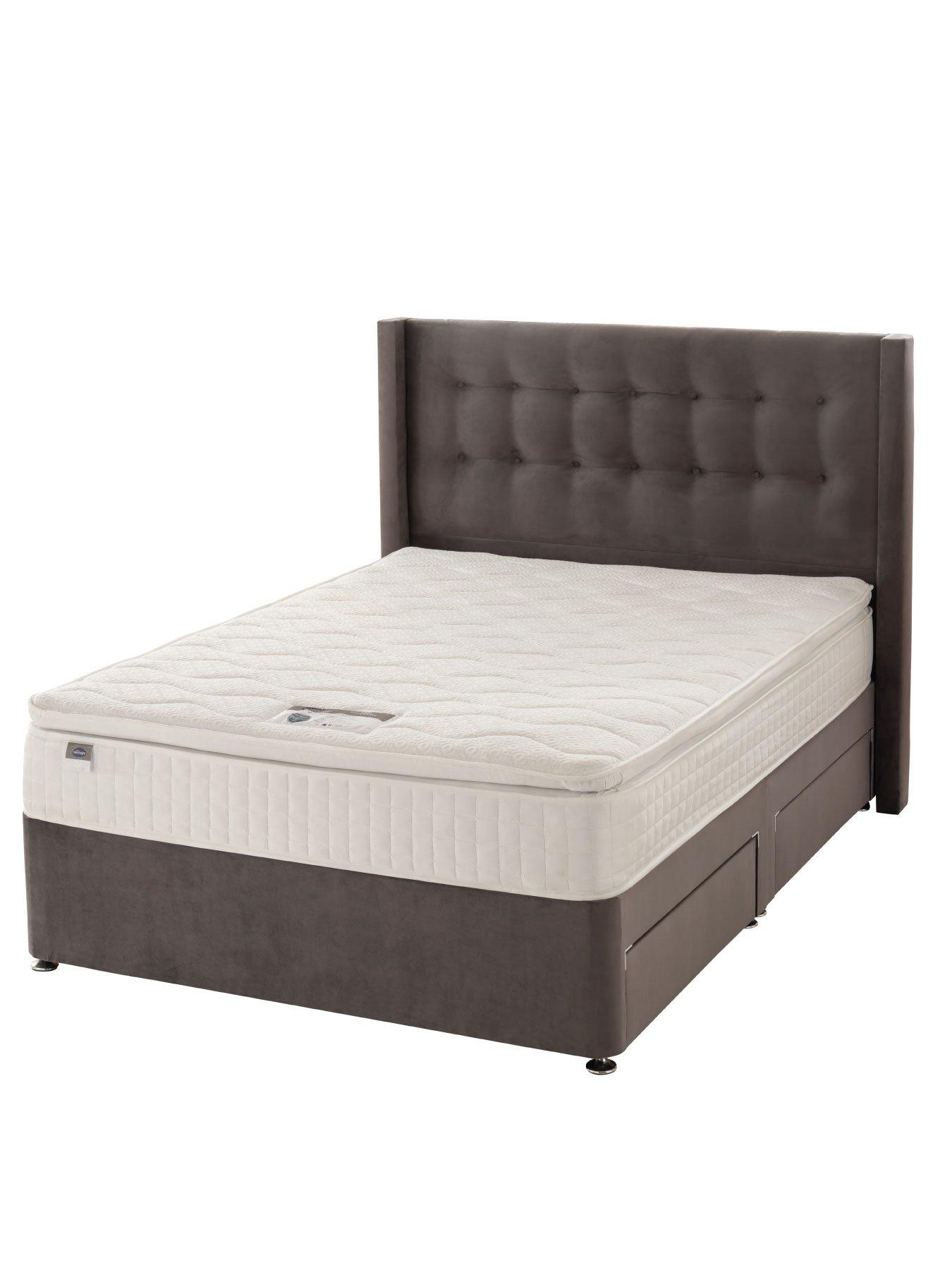 Image 3 of 7 of Silentnight 1000 Pocket Pillowtop&nbsp;Divan Bed with Storage Options&nbsp;(Headboard Included) - Velvet - Medium Firm