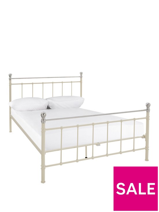 front image of francesca-metal-bed-frame-with-mattress-options-buy-and-save