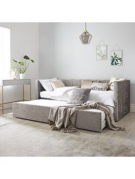 Product photograph of Very Home Connie Crushed Velvet Day Bed With Low Level Trundle And Mattress Options Buy And Save - Fsc Reg Certified - Bed Frame With Airsprung Luxury Mattress from very.co.uk