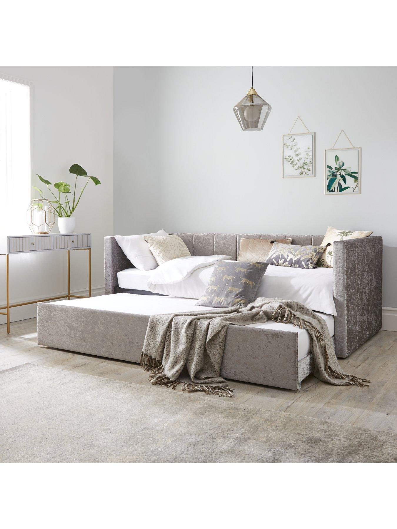 undefined Connie Crushed Velvet Day Bed with Low Level Trundle and Mattress Options (Buy and SAVE!)- FSC® Certified