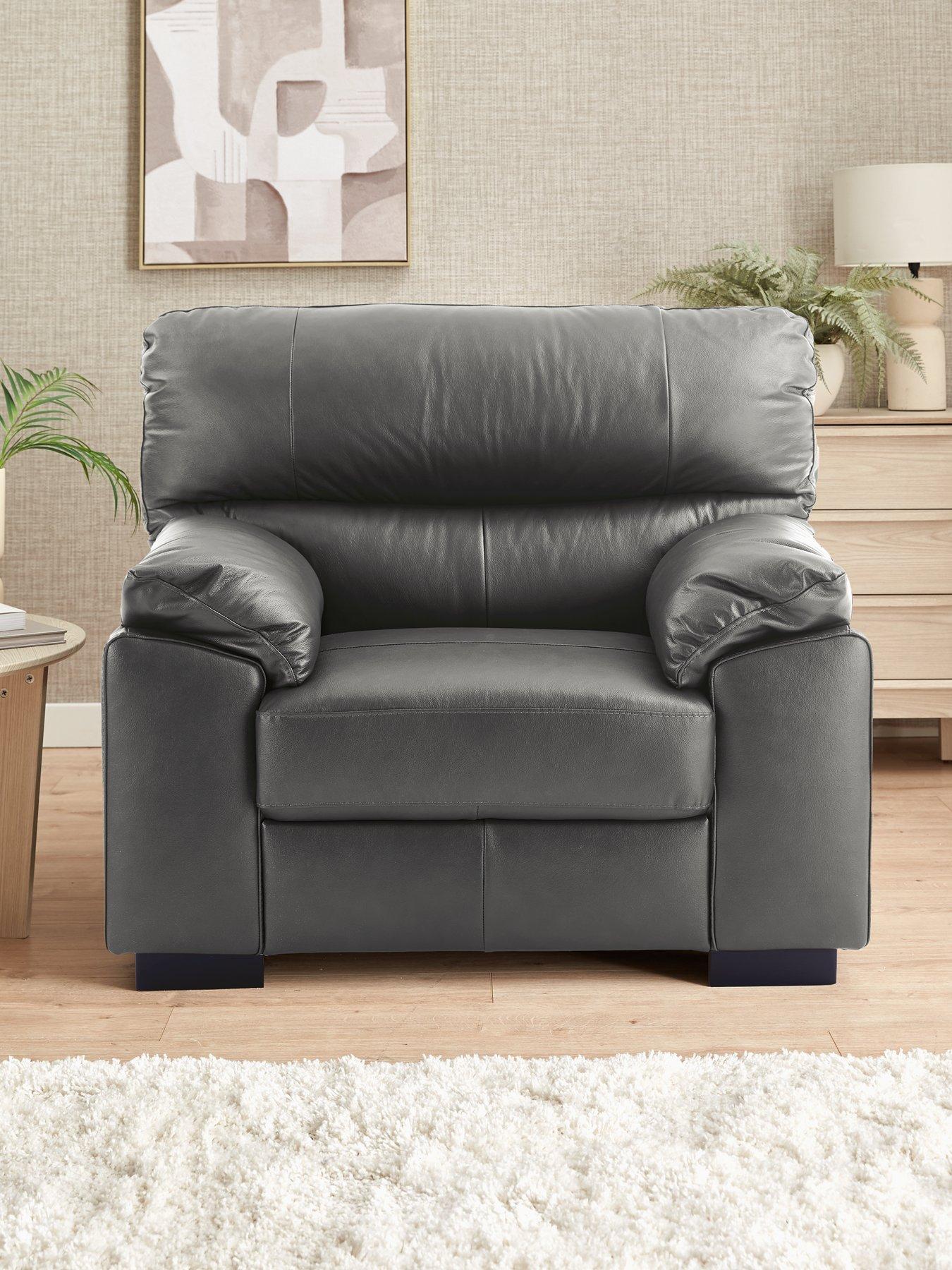 Product photograph of Very Home Ambrose Leather Armchair - Fsc Reg Certified from very.co.uk