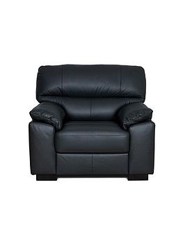 Product photograph of Very Home Ambrose Leather Armchair from very.co.uk