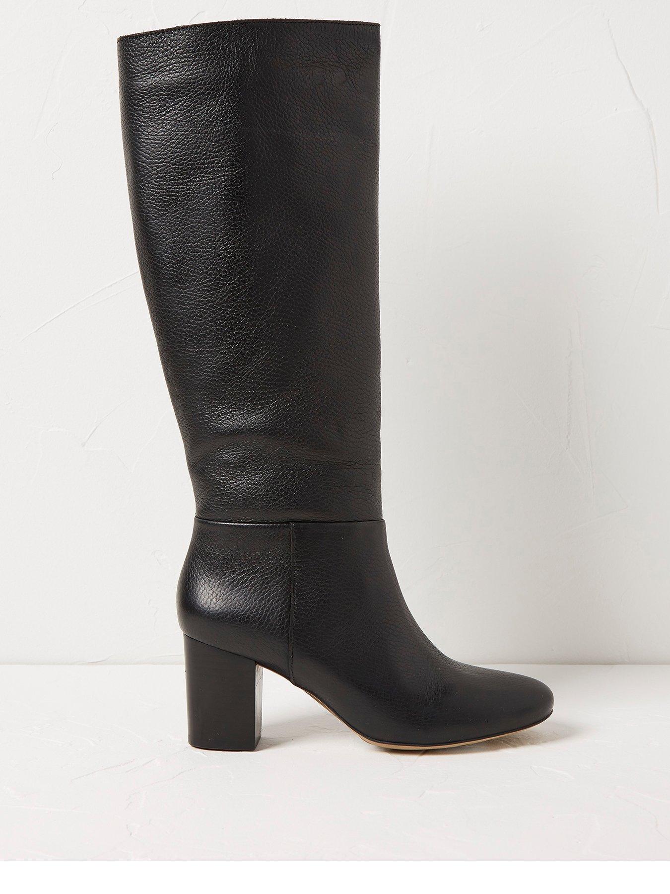 womens leather knee high boots uk