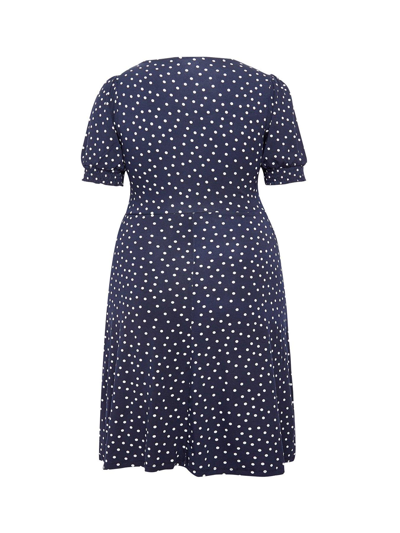 navy spot dress