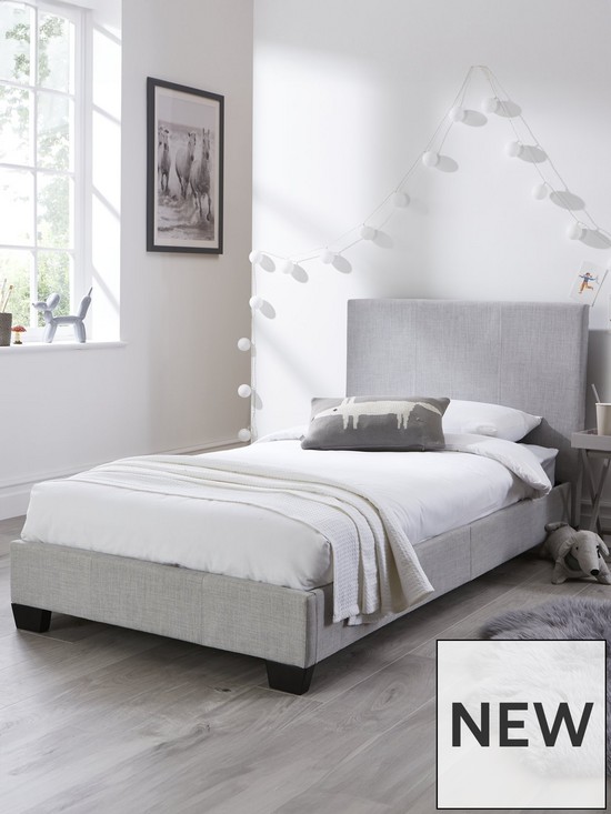front image of everyday-riley-fabric-single-bed-frame