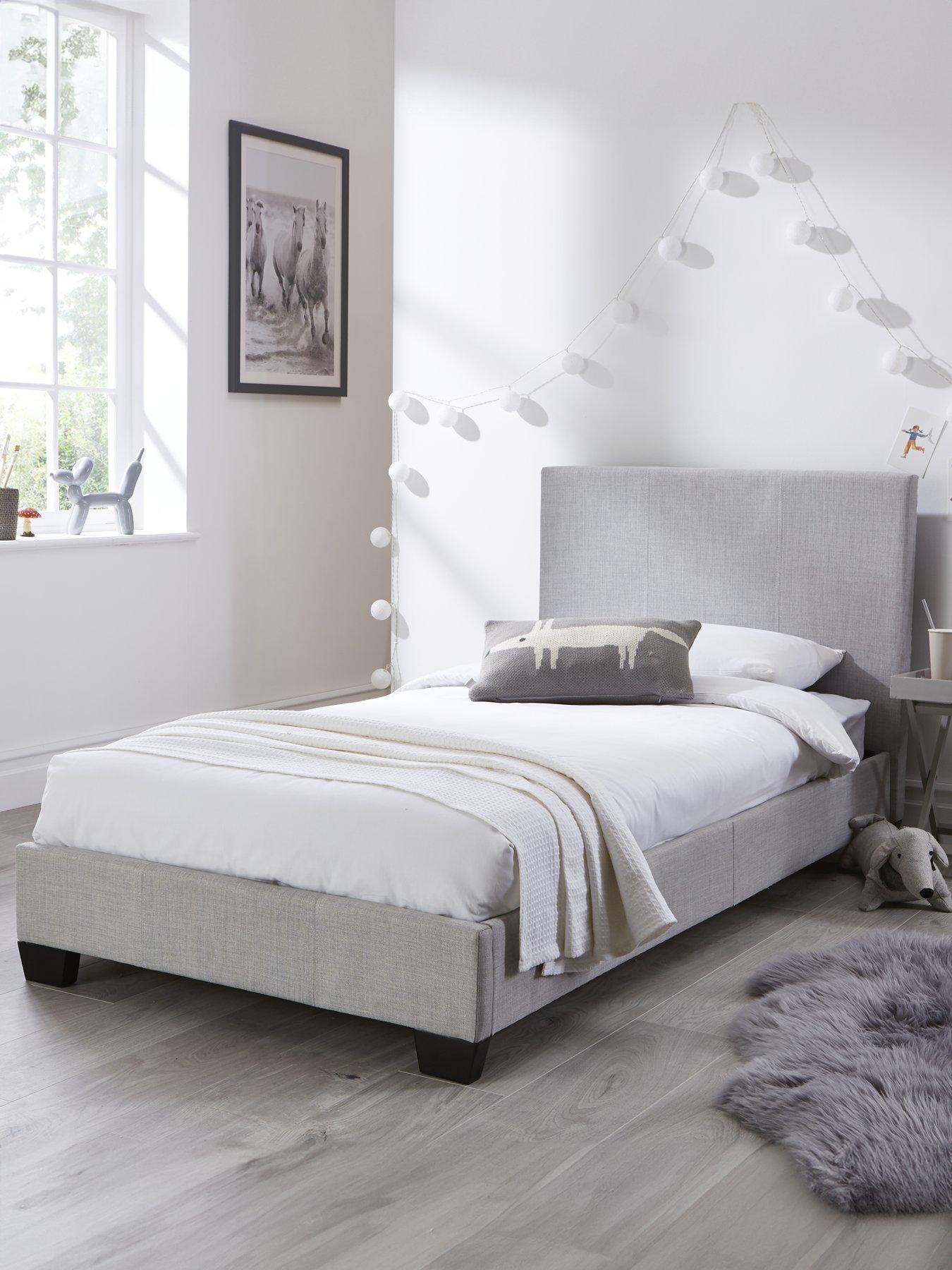 Very Home Riley Fabric Single Bed Frame with Mattress Options (Buy  &  SAVE!)