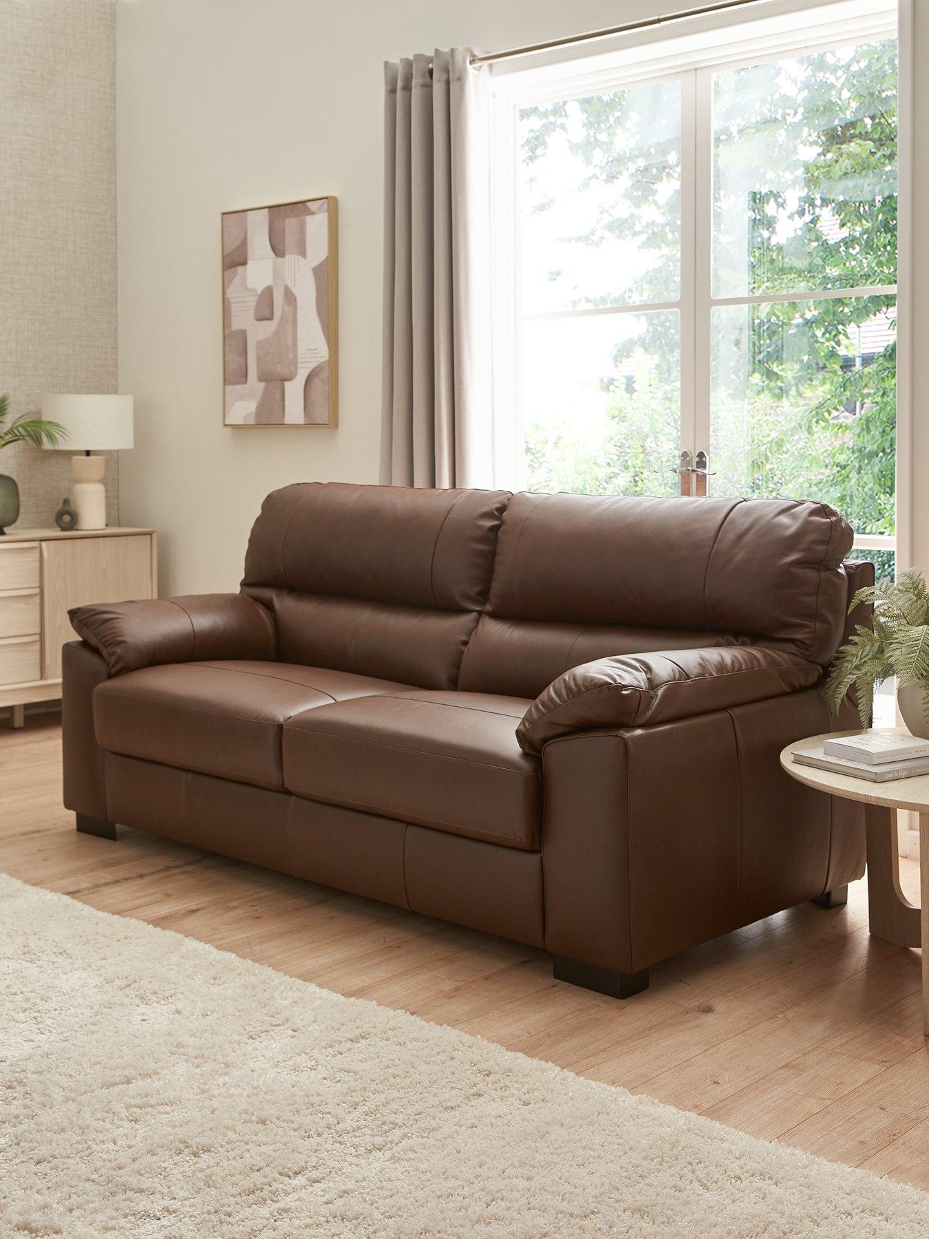 undefined Ambrose Leather 3 Seater Sofa - FSC® Certified