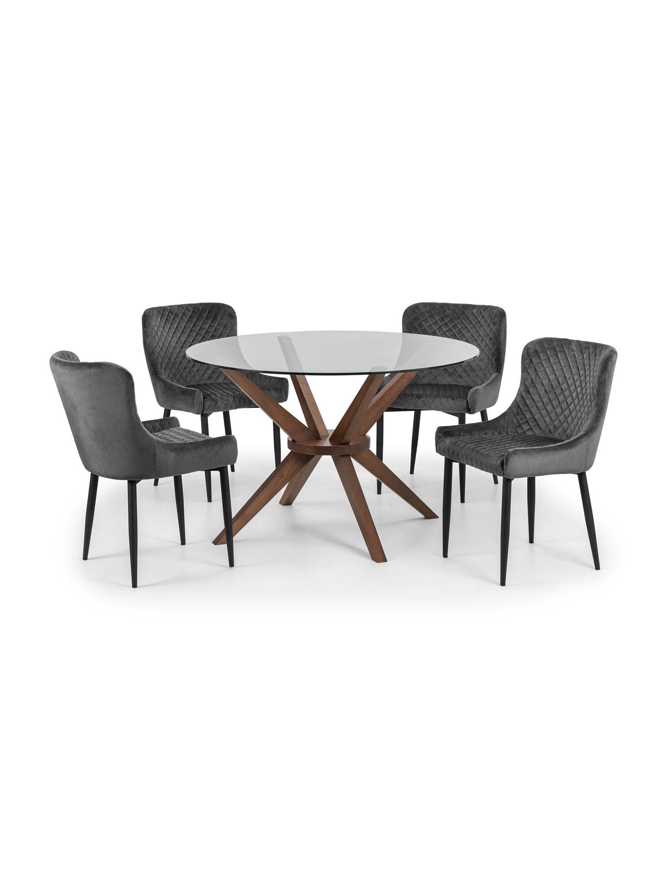 Broderick circular dining set deals with 4 chairs