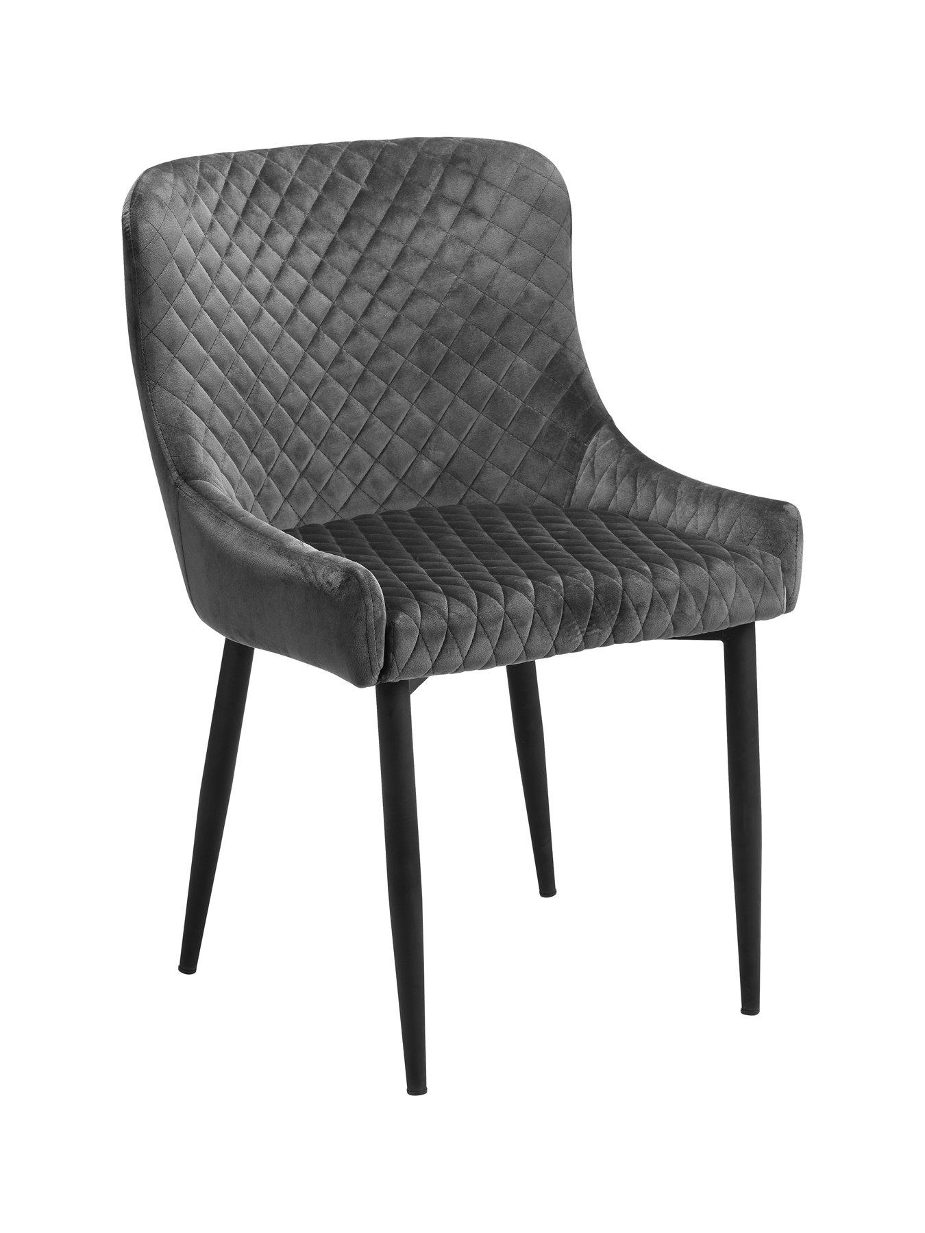 Image 4 of 5 of Julian Bowen Set Of Chelsea 120&nbsp;cm Round Glass Top Dining&nbsp;Table + 4 Luxe Grey Chairs