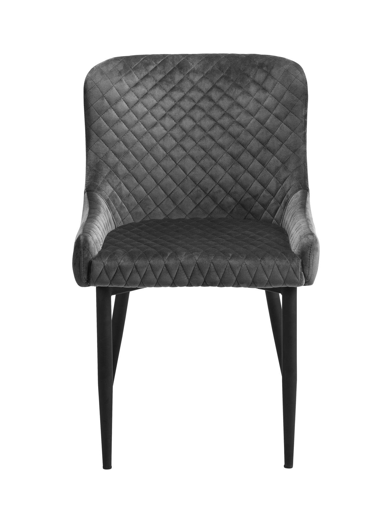 Image 5 of 5 of Julian Bowen Set Of Chelsea 120&nbsp;cm Round Glass Top Dining&nbsp;Table + 4 Luxe Grey Chairs
