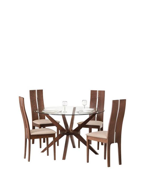front image of julian-bowen-set-of-chelsea-glass-table-4-cayman-chairs