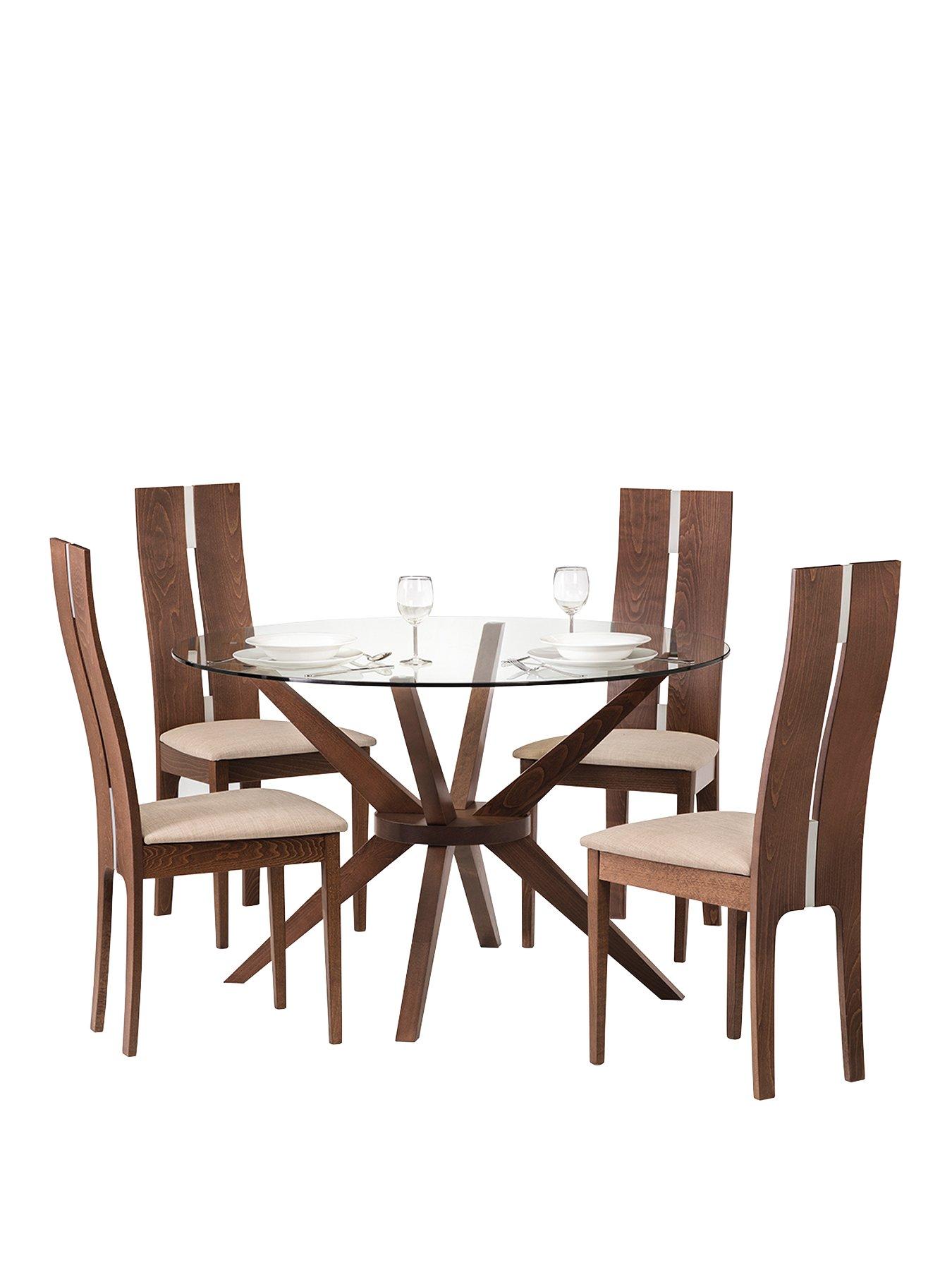undefined Set Of Chelsea Glass Table & 4 Cayman Chairs