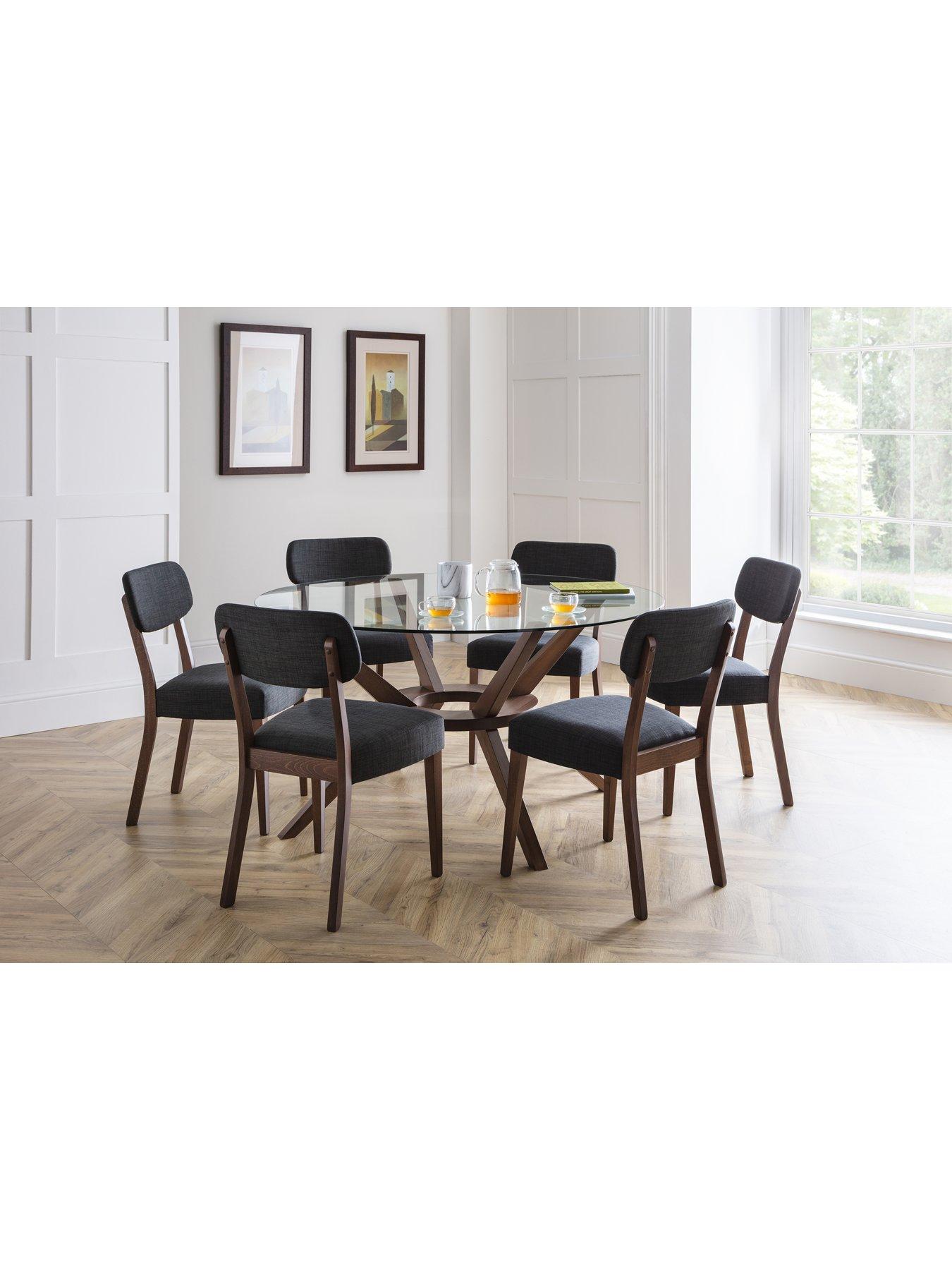 Image 1 of 4 of Julian Bowen Chelsea Large 140&nbsp;cm Round Glass Top&nbsp;Dining&nbsp;Table