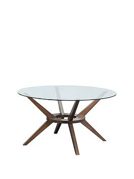 Product photograph of Julian Bowen Chelsea Large 140 Cm Round Glass Top Dining Table from very.co.uk