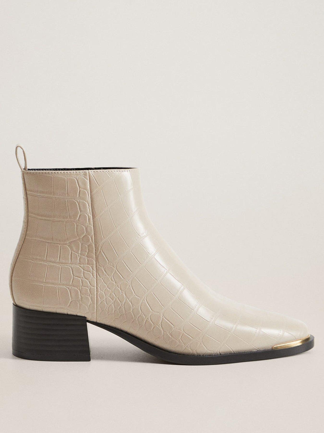 cream shoe boot