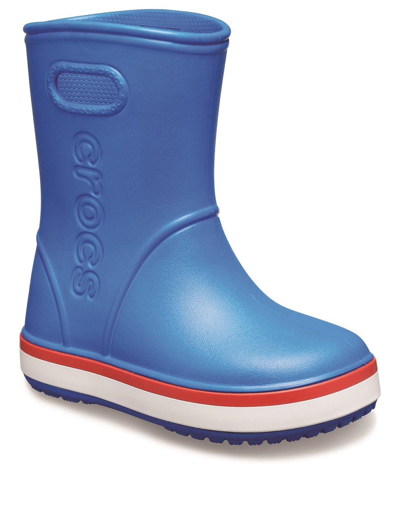 Kids blue Crocs Wellies rain lightweight Boots size 3 
