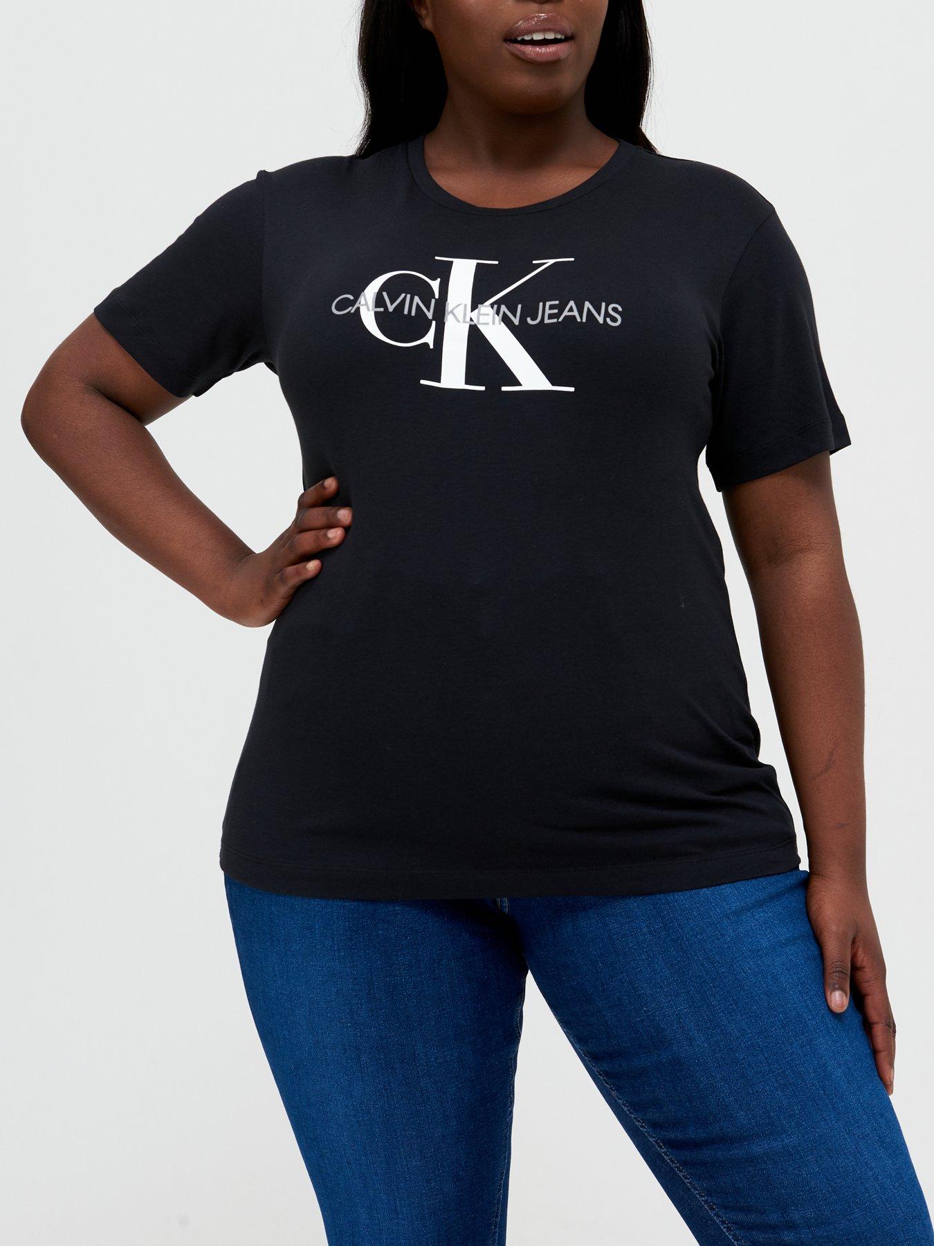 ladies white calvin klein t shirt