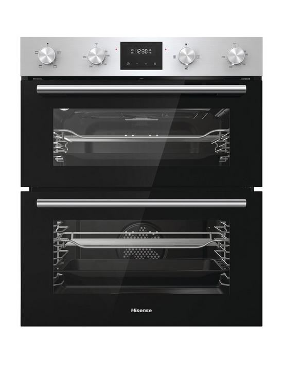 front image of hisense-bid75211xuk-60cm-widenbspbuilt-under-double-oven-stainless-steel