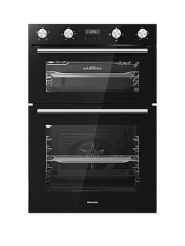Product photograph of Hisense Bid95211bguk 60cm Wide Built-in Double Oven - Black from very.co.uk
