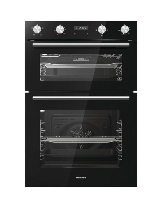 front image of hisense-bid95211bguk-60cm-widenbspbuilt-in-double-oven-black
