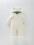  image of mini-v-by-very-baby-unisex-faux-fur-cuddle-suit-ivory