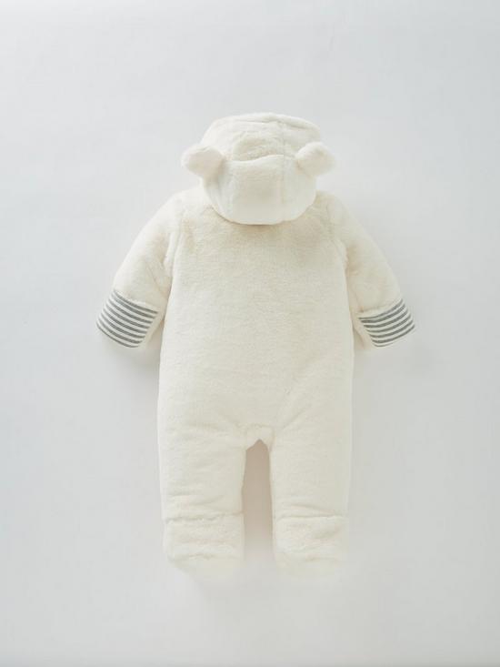 stillFront image of mini-v-by-very-baby-unisex-faux-fur-cuddle-suit-ivory