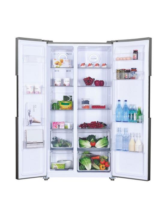stillFront image of hoover-h-fridge-500-maxi-hhsbso-6174xk-american-fridge-freezer-with-total-no-frost--nbspstainless-steel