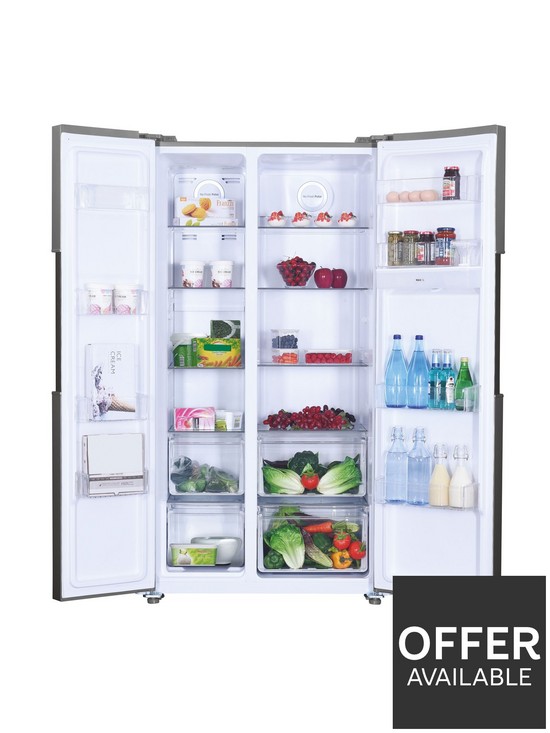 stillFront image of hoover-h-fridge-500-maxi-nbsphhsbso-6174xwdk-american-fridge-freezer-with-total-no-frost-and-water-dispenser--nbspstainless-steel