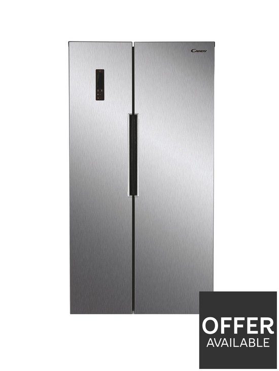 front image of candy-chsbsv-5172xkn-american-style-fridge-freezer-stainless-steel