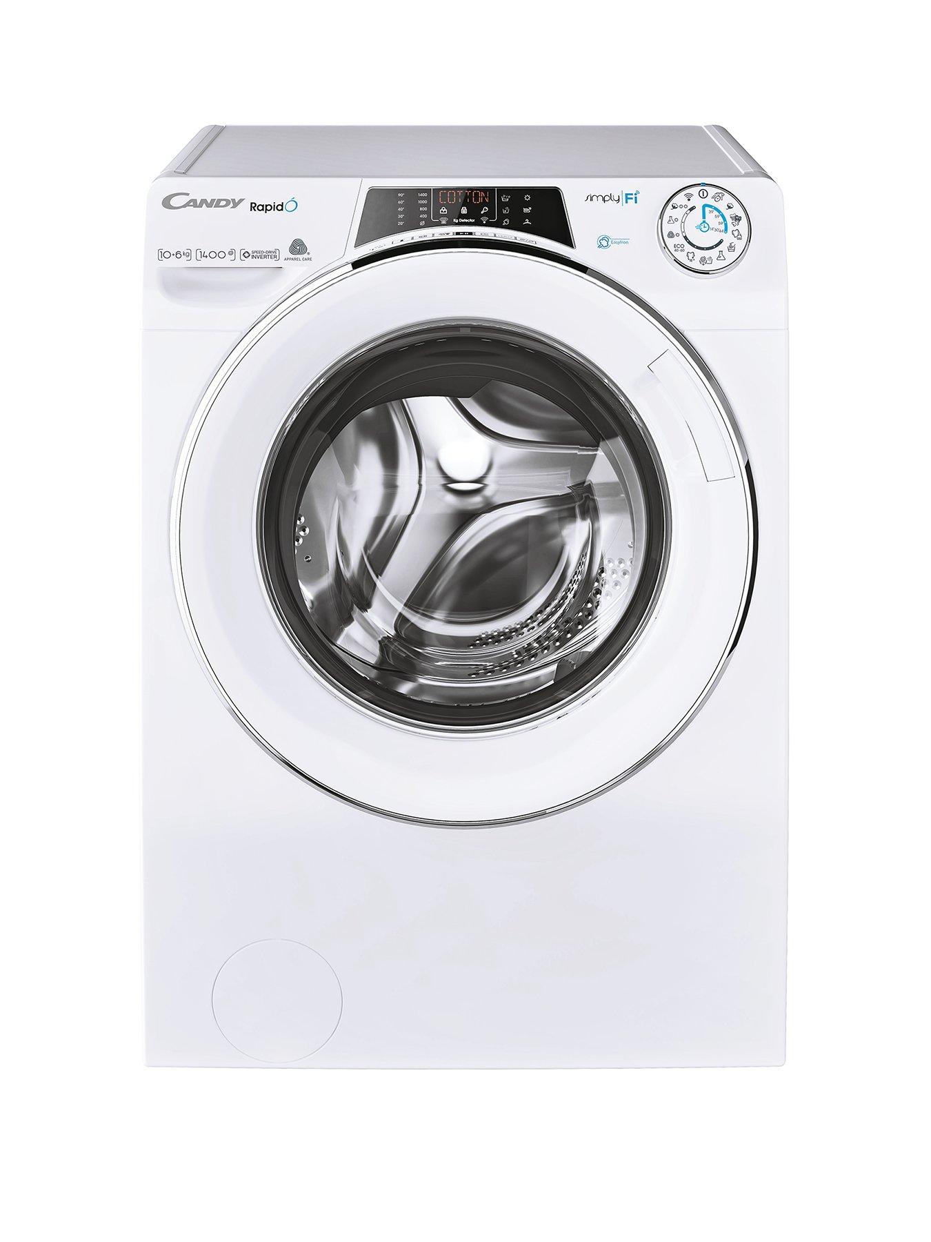 Product photograph of Candy Rapido Row41066dwmce-80 10 6kg 1400 Spin Washer Dryer - White from very.co.uk