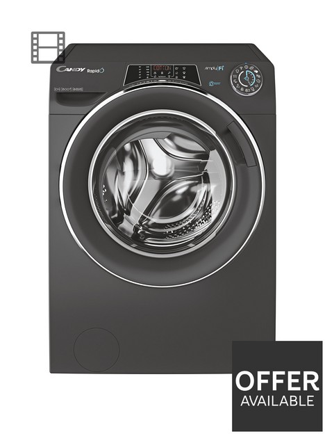 candy-rapido-ro16106dwmcre-80nbsp10kg-wash-1600-spin-washing-machine-graphite