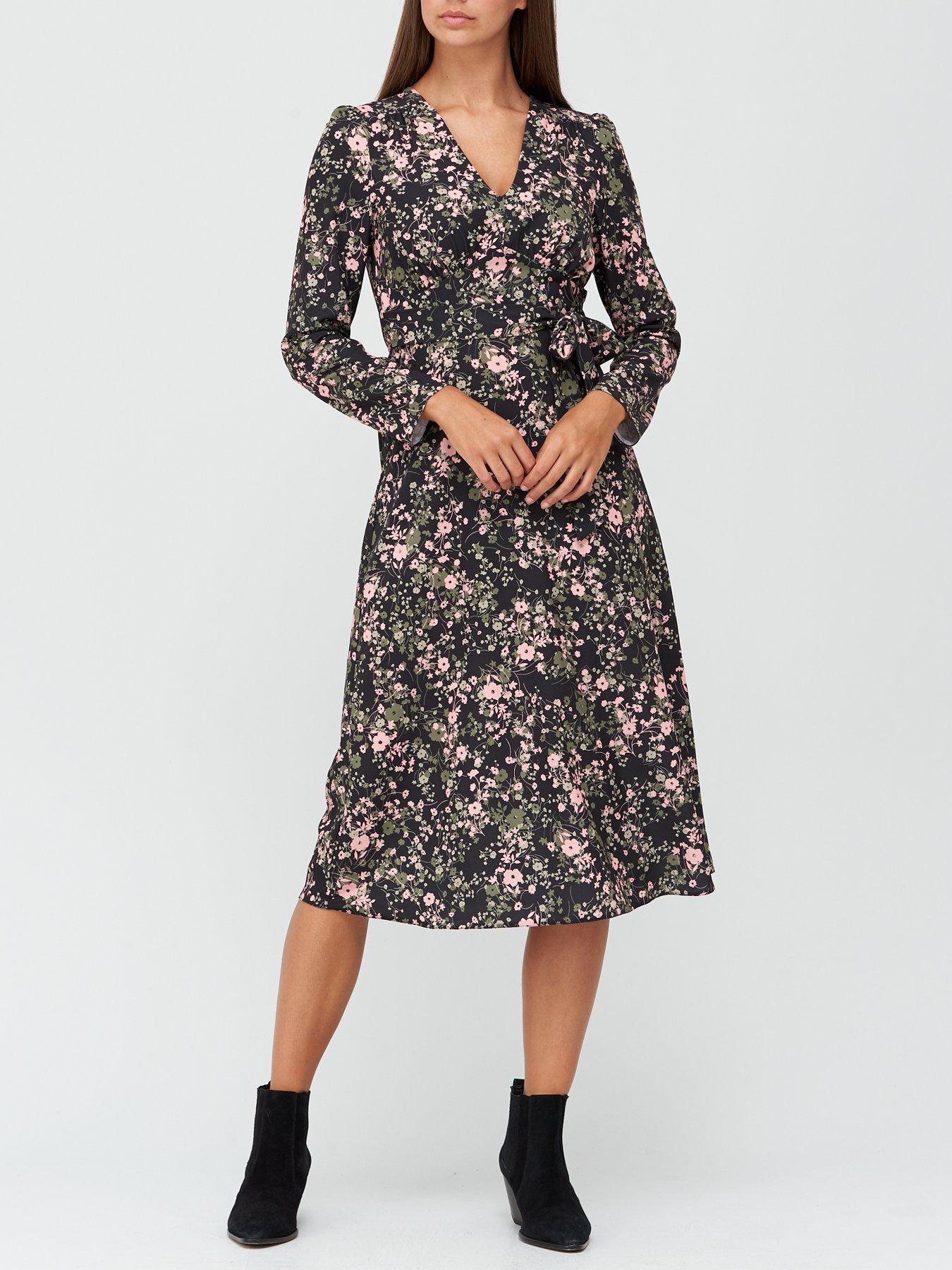floral tea dresses with sleeves