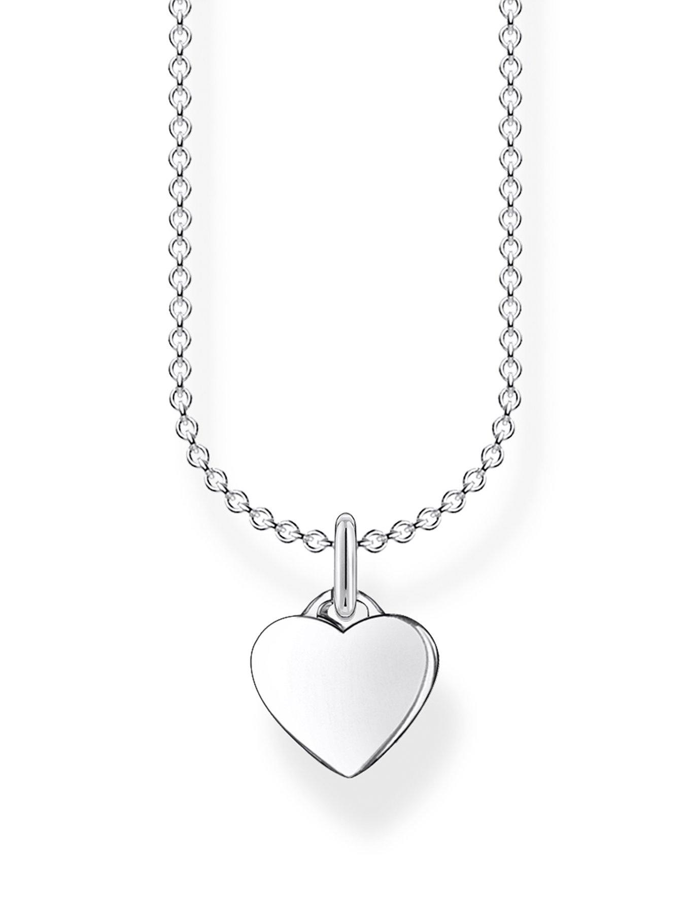 Product photograph of Thomas Sabo Sterling Silver Heart Pendant Necklace from very.co.uk