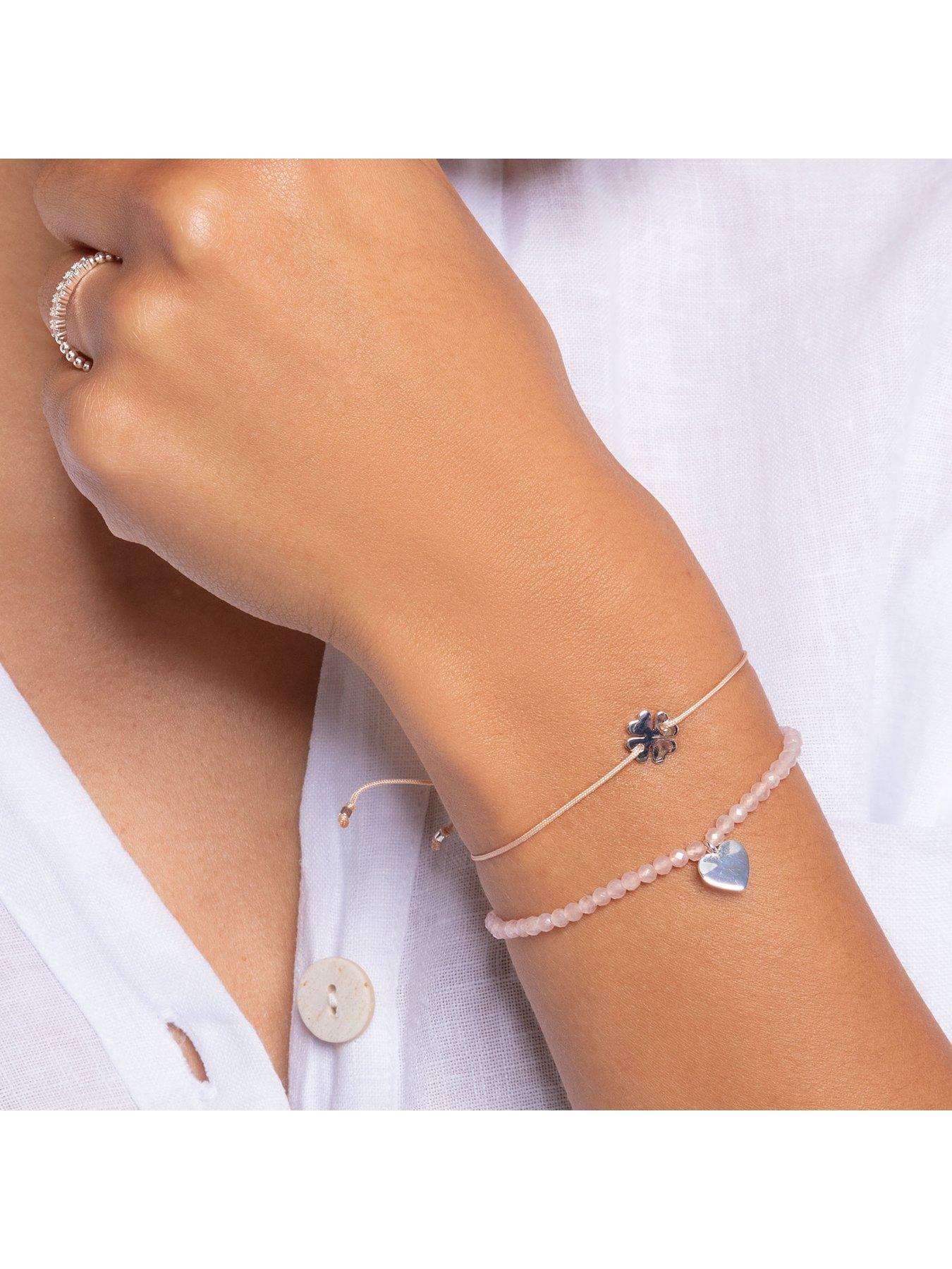 Thomas Sabo Sterling Silver and Rose Quartz Adjustable Heart Charm