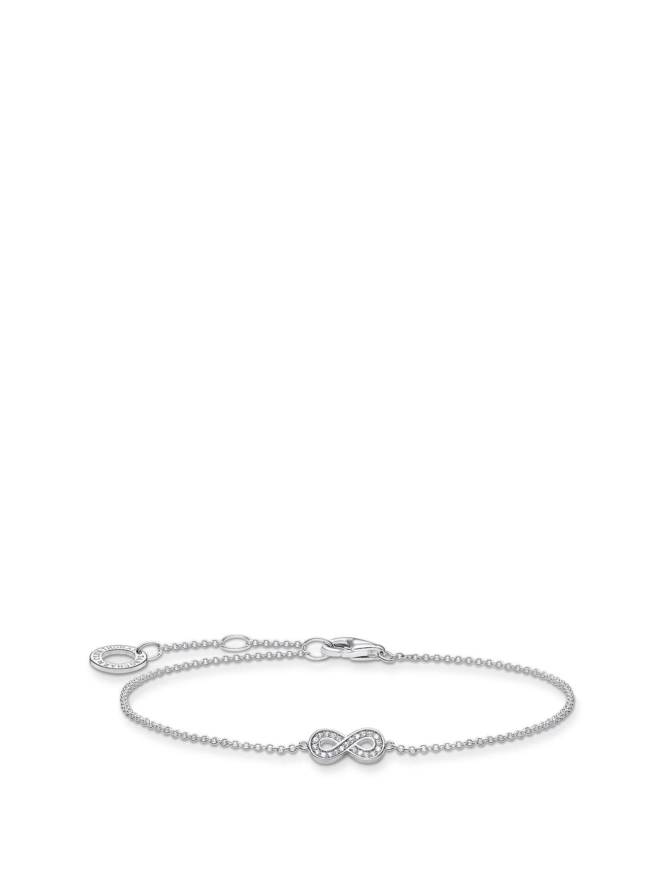 Product photograph of Thomas Sabo Sterling Silver Infinity Bracelet from very.co.uk