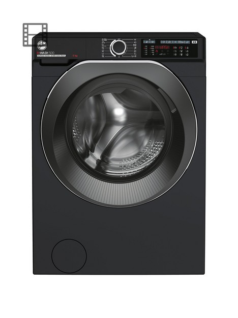 hoover-h-wash-500-hw-411ambcb1-80-11kg-load-1400-spin-washing-machine-black-with-wifi-connectivity-a-rated