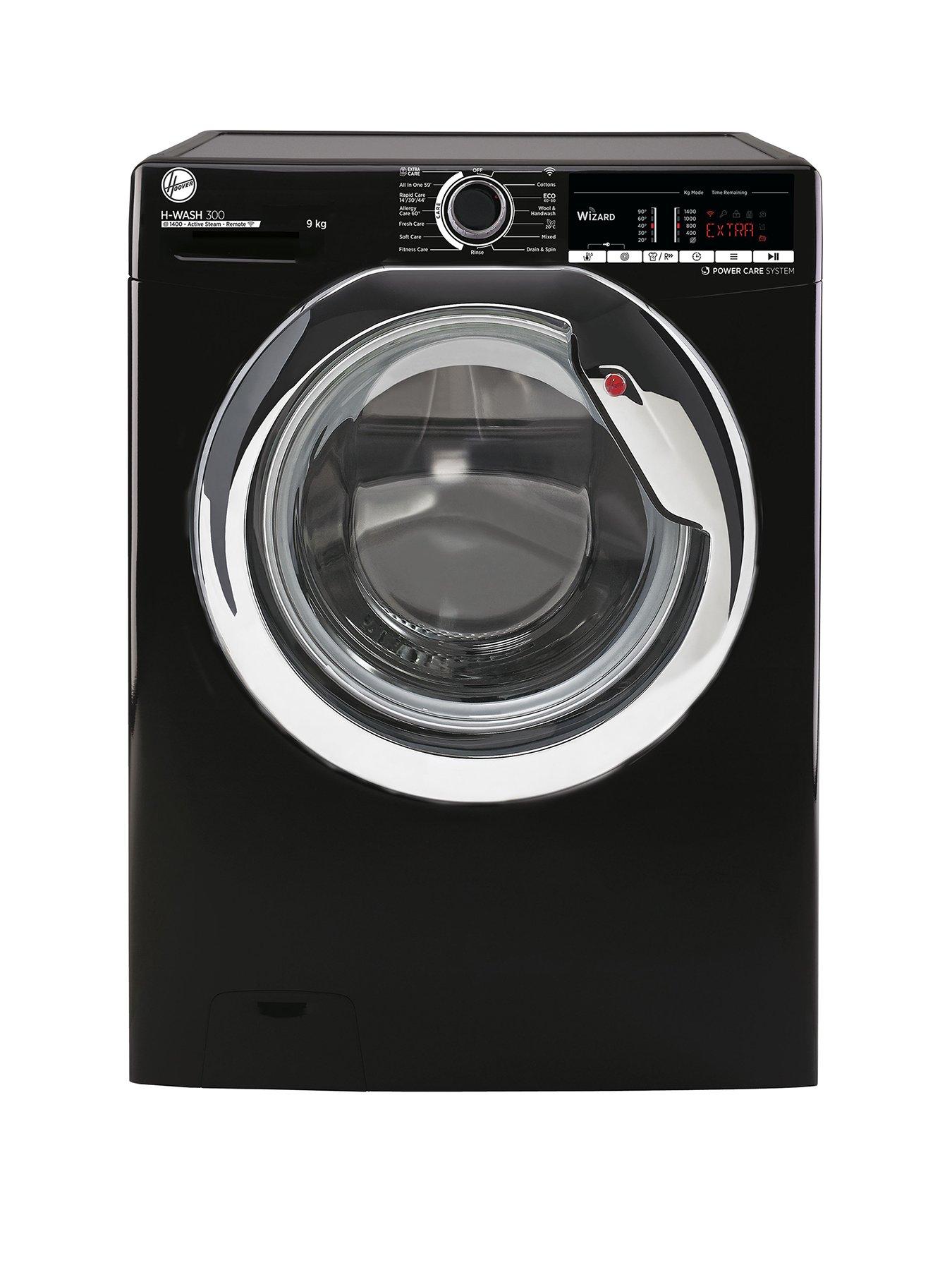 Product photograph of Hoover H-wash 300 H3w495tacbe -80 9kg Load 1400 Spin Washing Machine - Black from very.co.uk