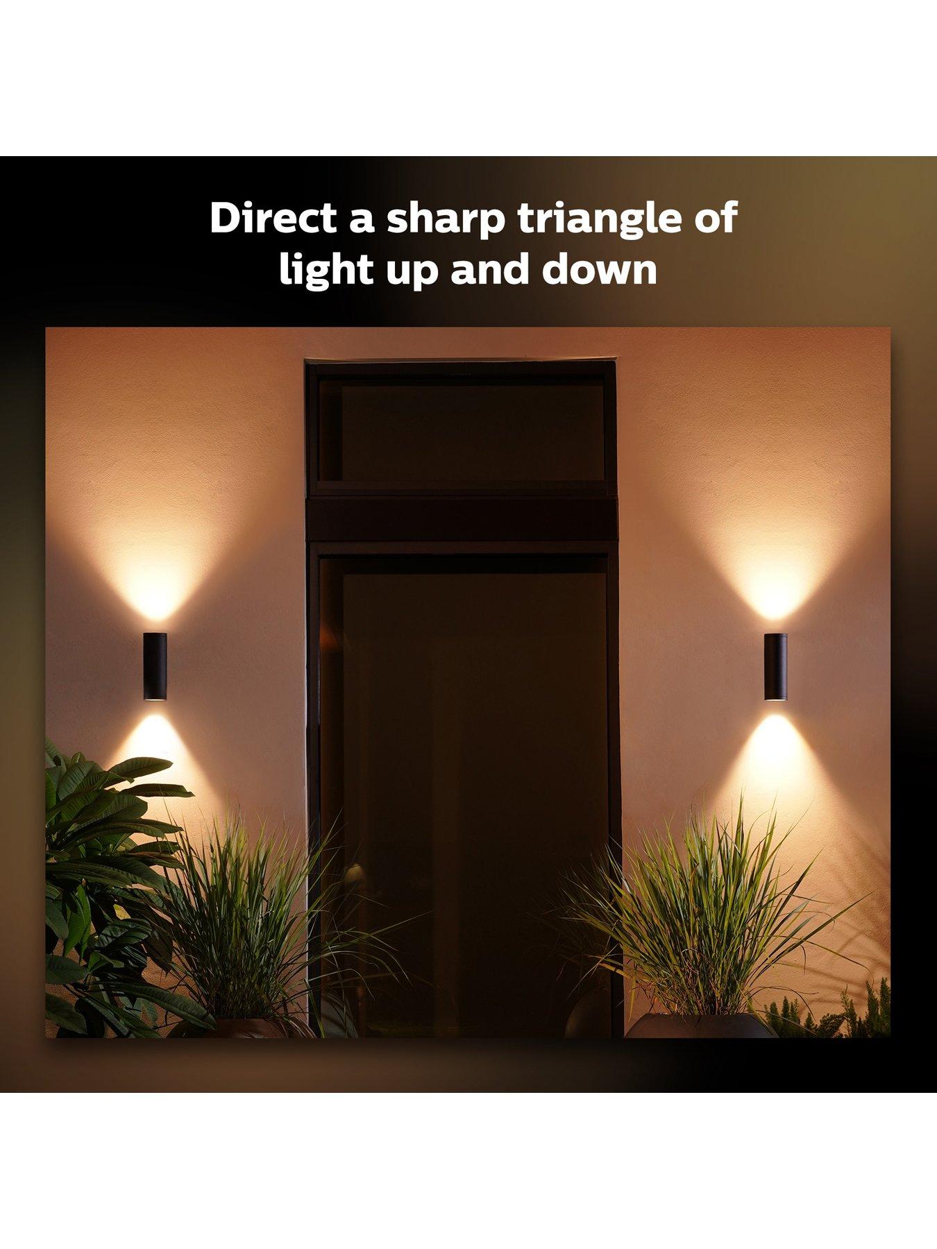 Image 3 of 7 of Philips Hue Hue Appear White &amp; Colour Ambiance LED Smart Outdoor Wall Light Double Pack