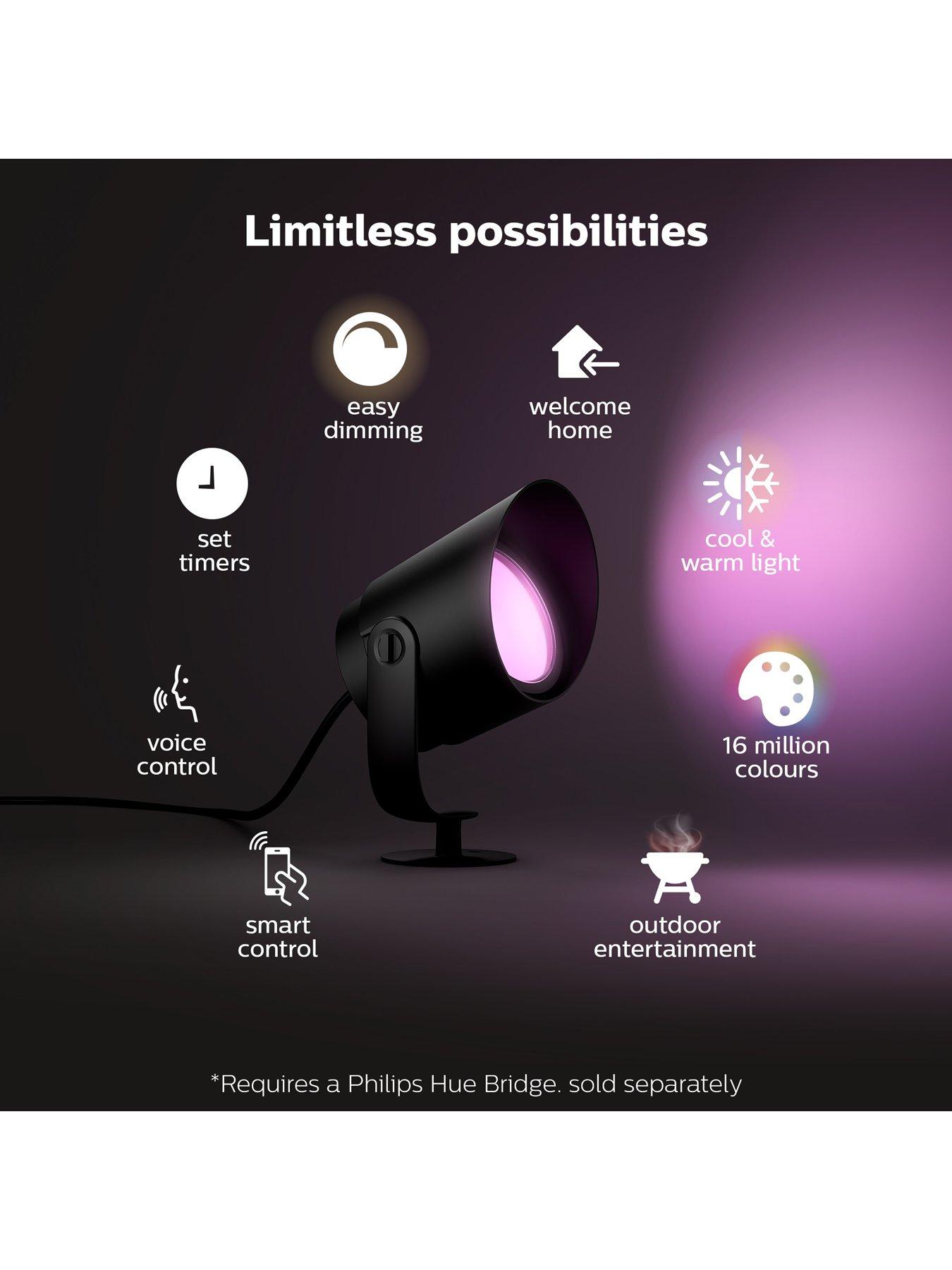 Philips hue outdoor white & colour spot light on sale base kit