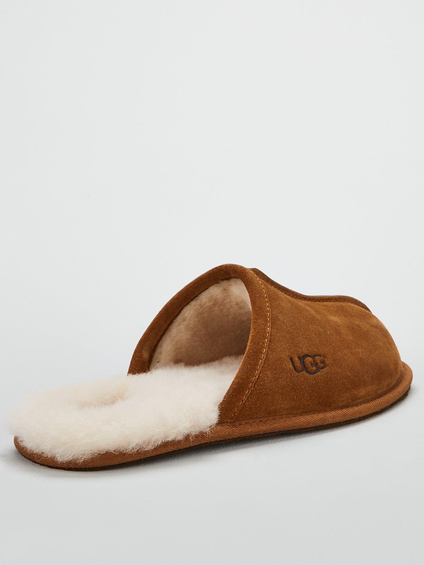 Mens brown clearance leather ugg slippers