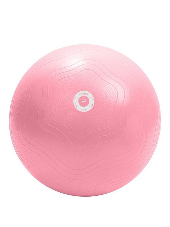 front image of pure2improve-anti-burst-yoga-ball-65cm-pink