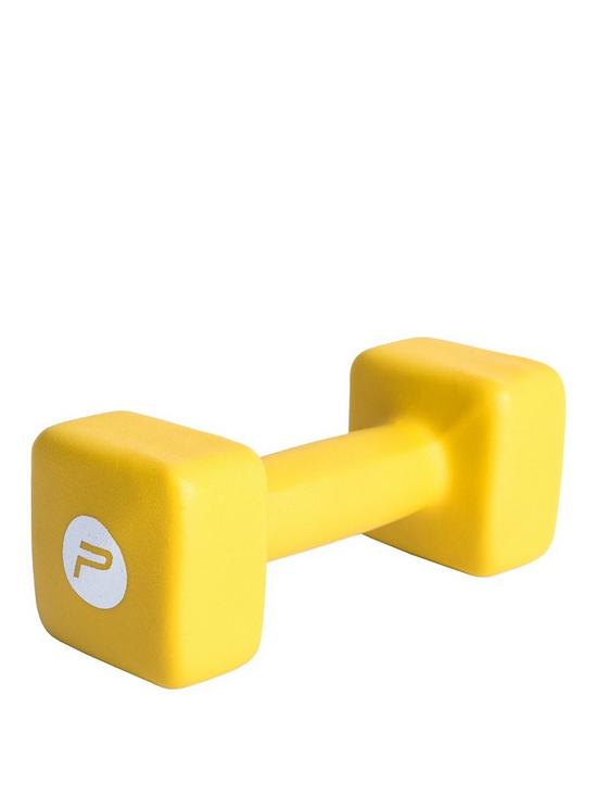 front image of pure2improve-neoprene-coated-dumbbell-5kg