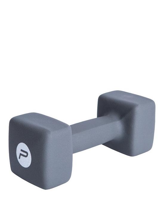 front image of pure2improve-neoprene-coated-dumbbell-6kg