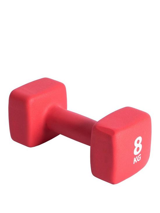 front image of pure2improve-neoprene-coated-dumbbell-8kg