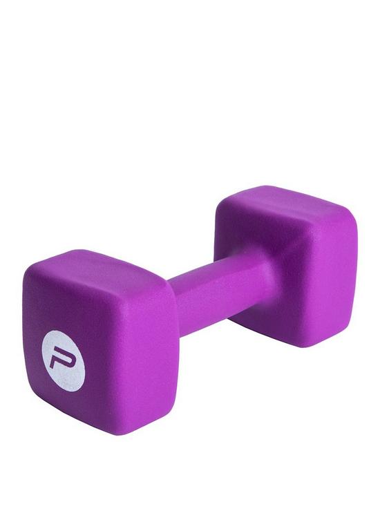 front image of pure2improve-neoprene-coated-dumbbell-10kg