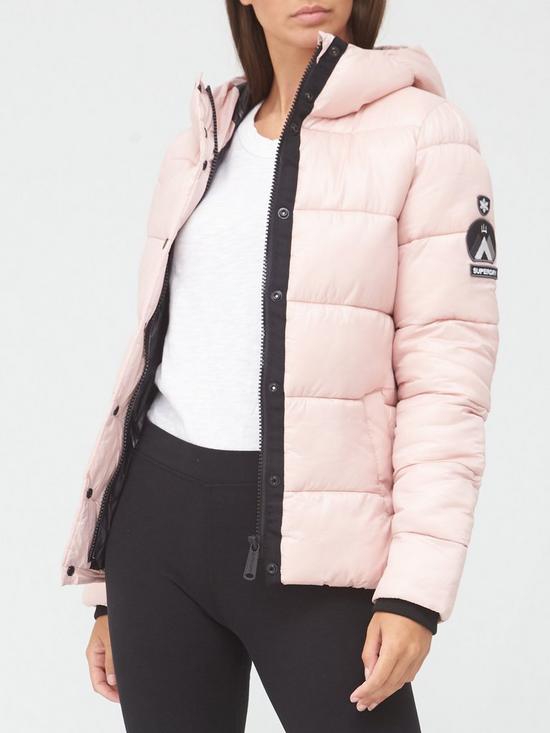 front image of superdry-high-shine-toya-jacket-pink