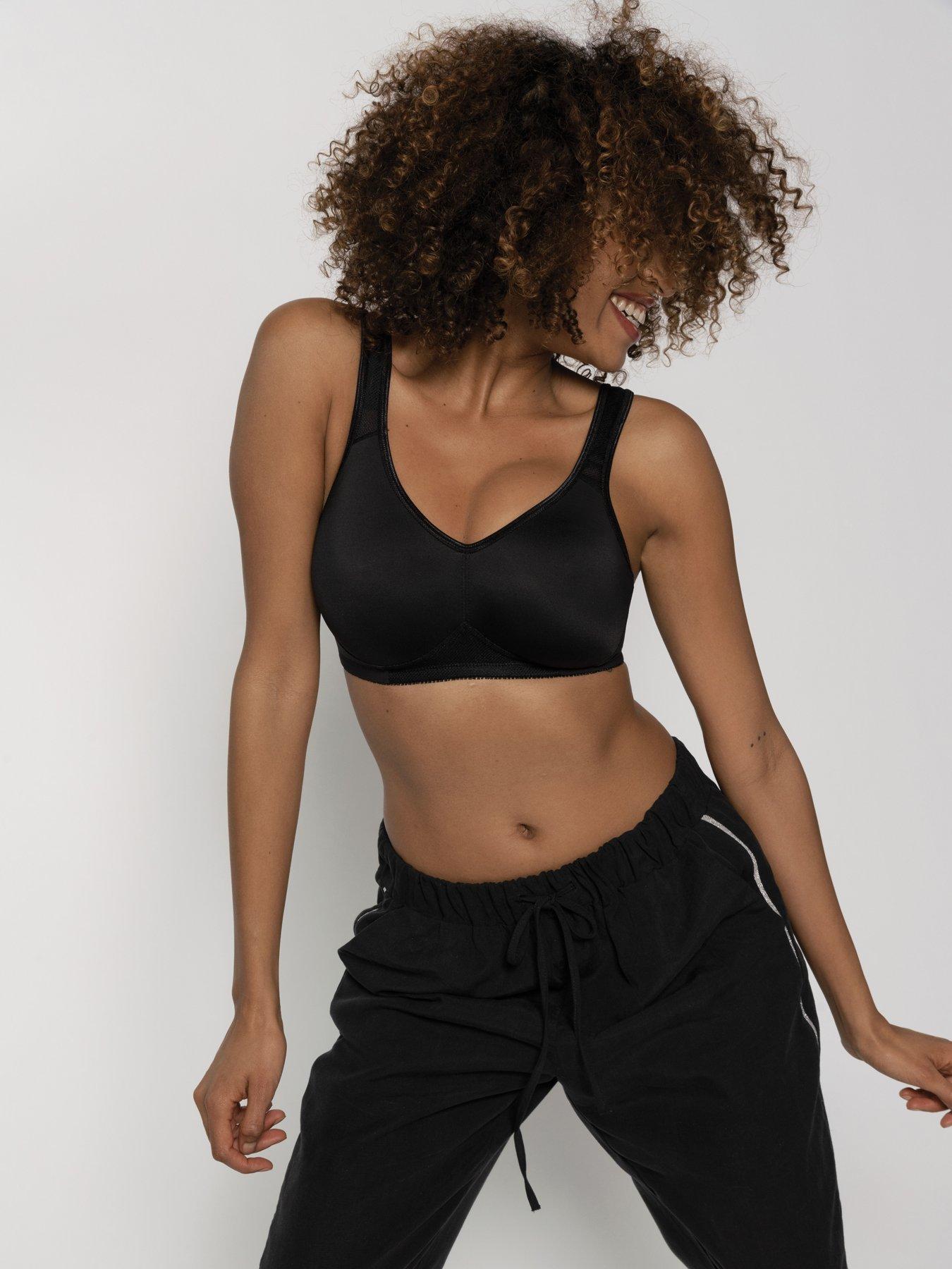 Non Wired Sports Bra In Charcoal Marl - Panache – BraTopia