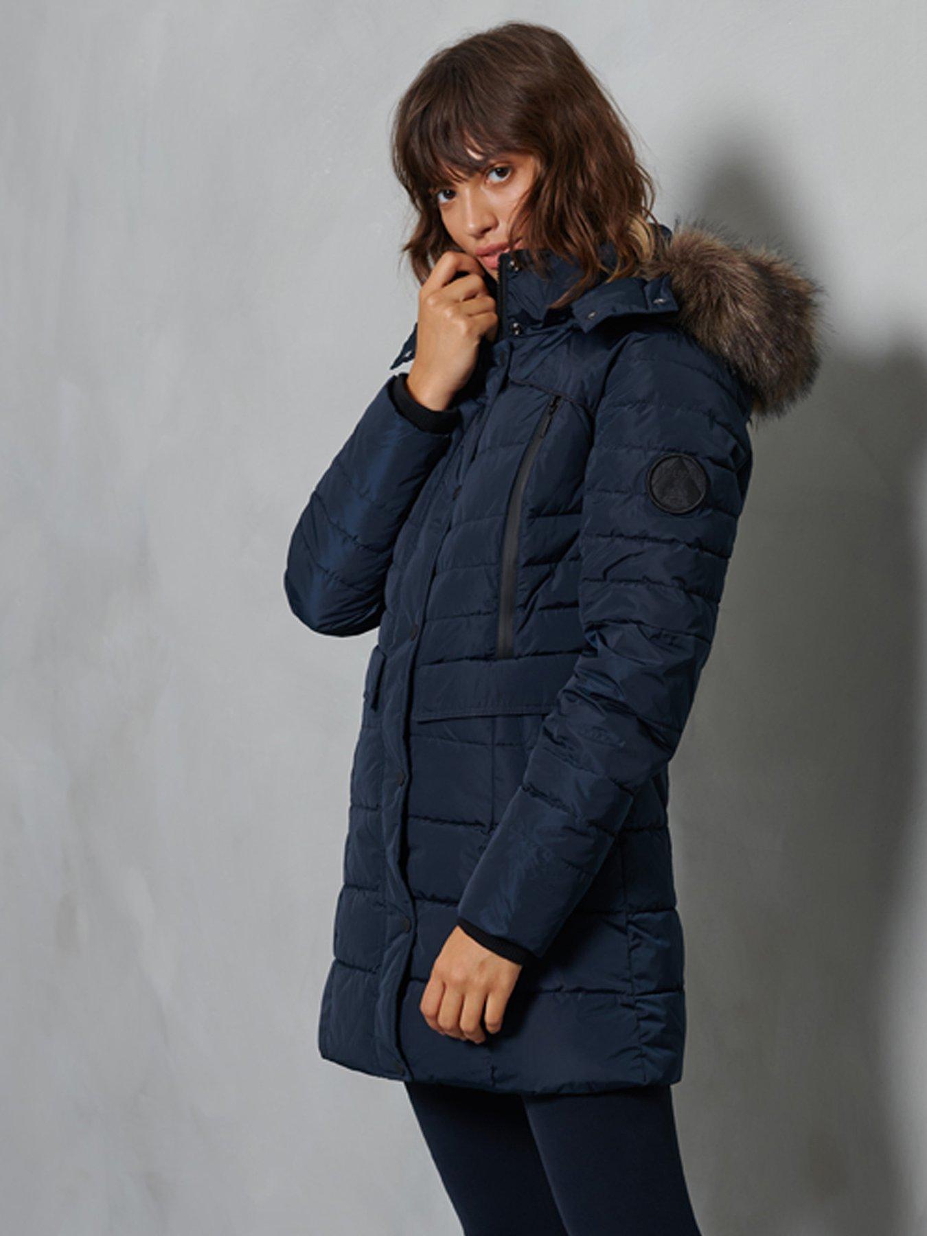 superdry navy coat