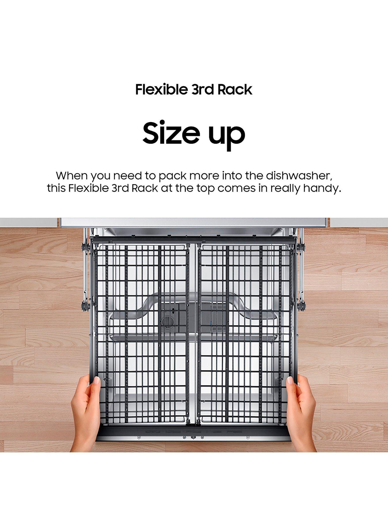 Image 3 of 8 of Samsung DW60M6050FS Series 6 Dishwasher, 14 Place Settings and a Flexible '3rd Rack' Cutlery Tray - Silver
